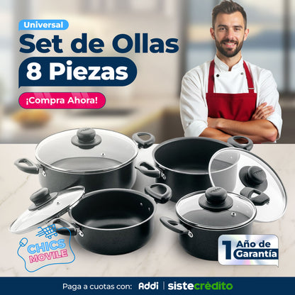 Set de Ollas Aliada 8 Piezas UNIVERSAL