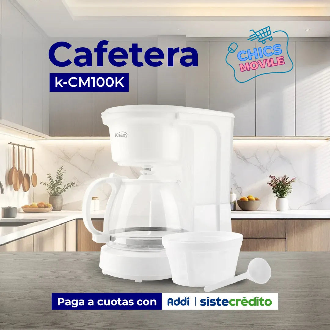 Cafetera KALLEY 8 Tazas K-CM100K Blanco - Chics Movile