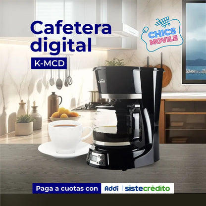 Cafetera KALLEY Digital 12 Tazas K-MCD Negro - Chics Movile