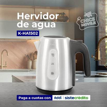 Hervidor de Agua Acero KALLEY K-HA1502 1.5 Lts Plateado - Chics Movile