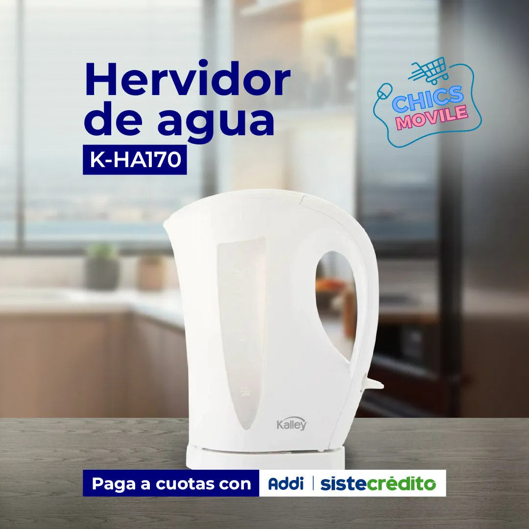 Hervidor de Agua Plástico KALLEY K-HA170 1.7 Lts Blanco - Chics Movile