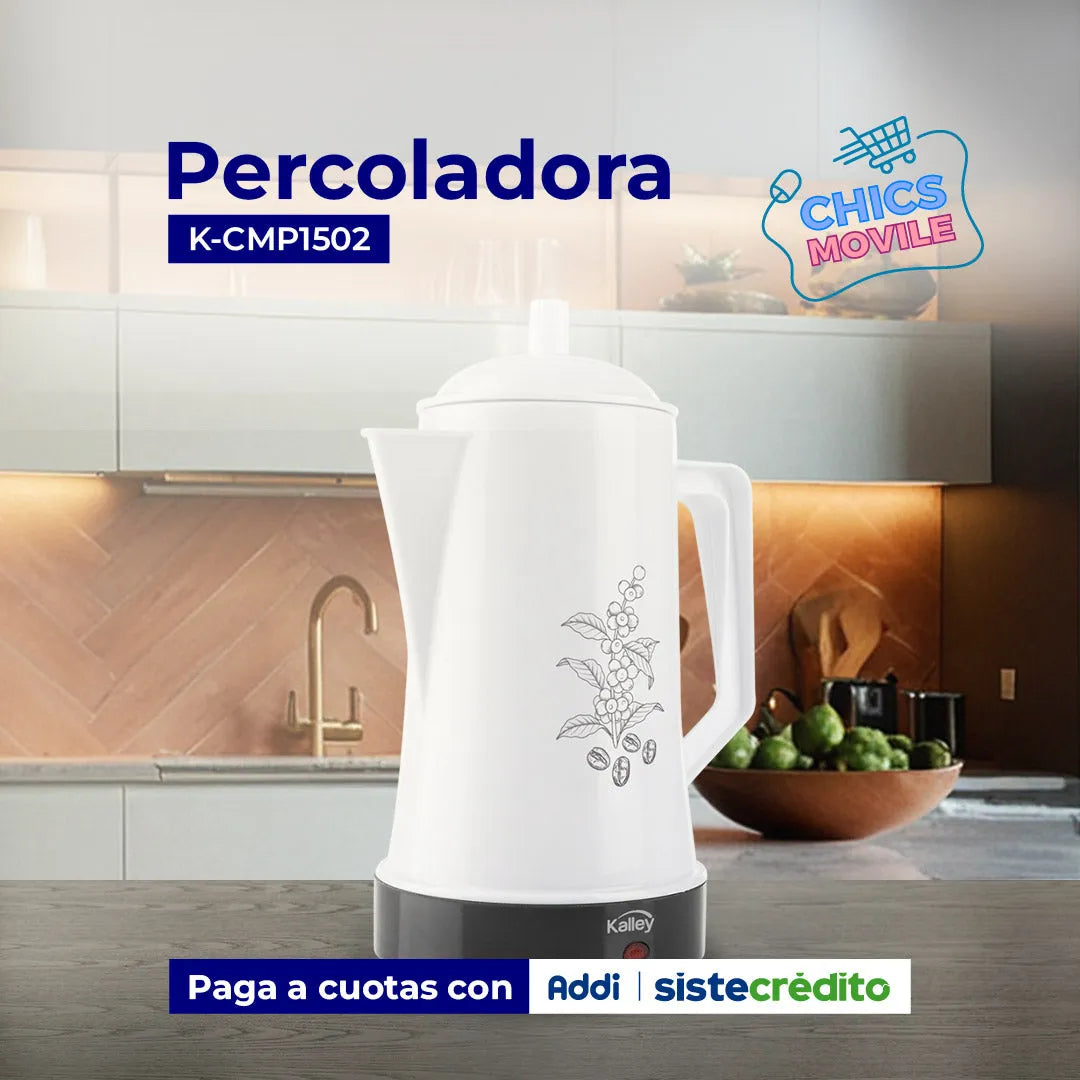 Cafetera KALLEY 6 tazas K-CMP1502 Blanco - Chics Movile