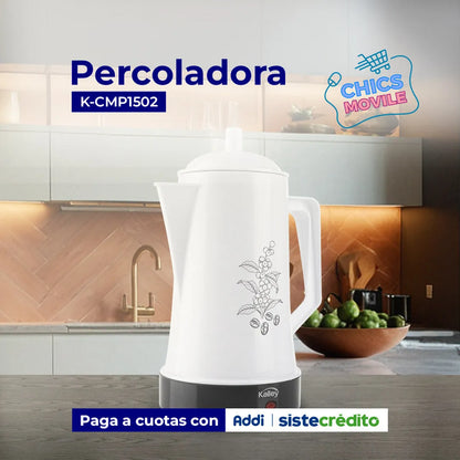 Cafetera KALLEY 6 tazas K-CMP1502 Blanco - Chics Movile