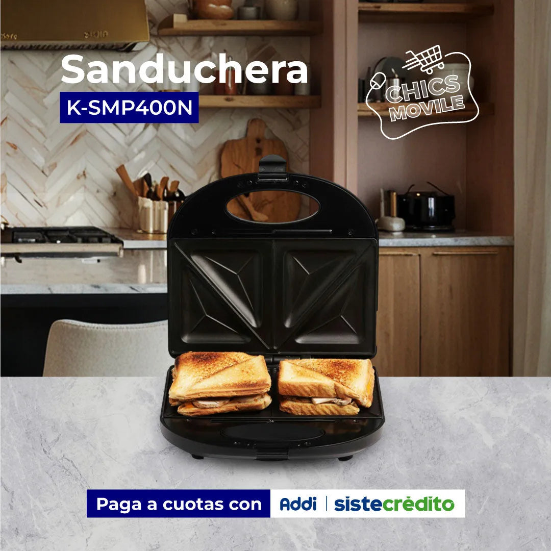 Sanduchera KALLEY K-SM400N Negro - Chics Movile