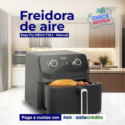 Freidora de Aire IMUSA Mega Mecánica 7.5L Negra - Chics Movile