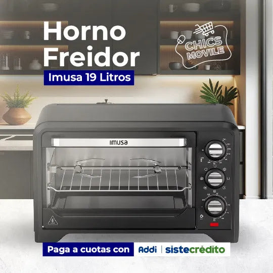 Horno Freidor IMUSA 19 Litros Negro - Chics Movile