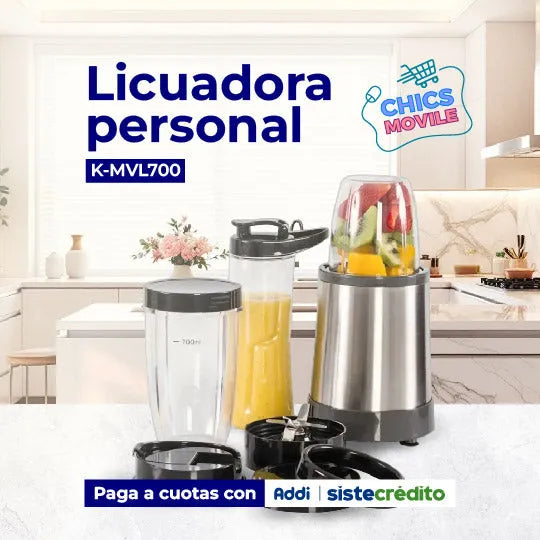 Licuadora Personal KALLEY K-MVL700 Plateado - Chics Movile