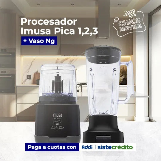 Procesador IMUSA Pica 123 + Vaso Negro - Chics Movile