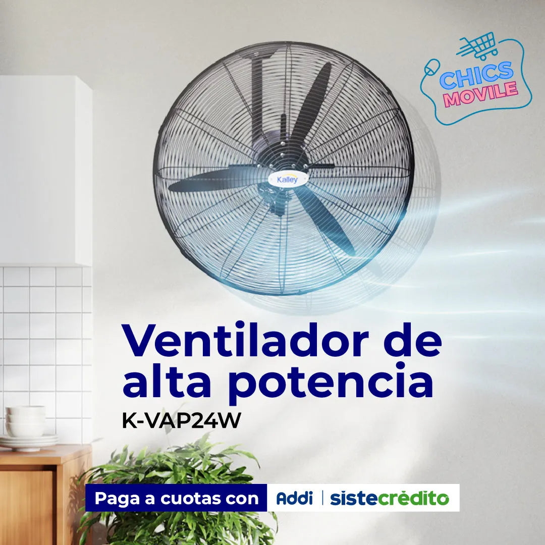 Ventilador de Alta Potencia Piso KALLEY K-VAP24W - Chics Movile