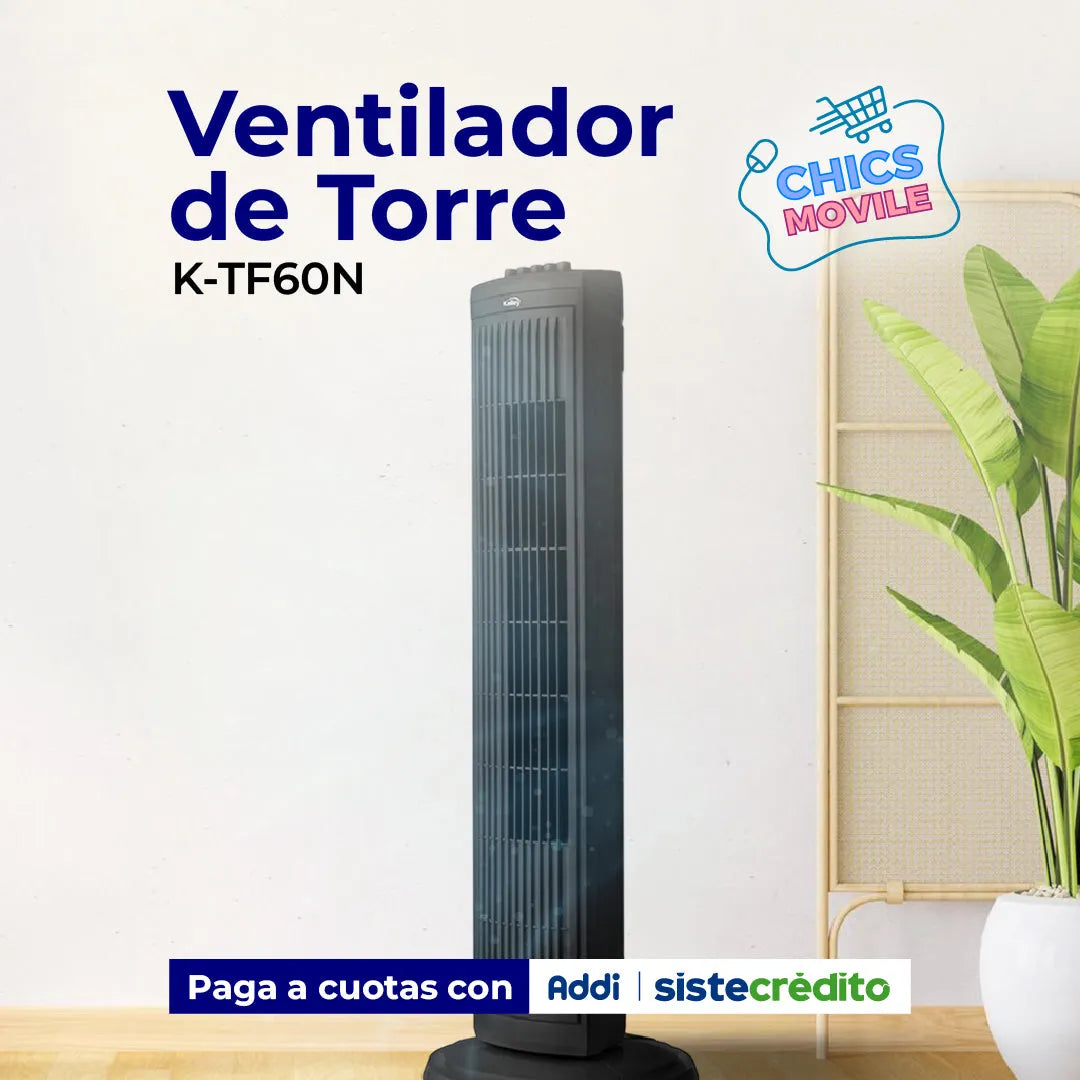 Ventilador de Torre KALLEY K-TF60N Negro - Chics Movile