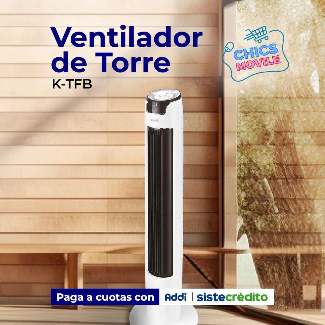 Ventilador de Piso KALLEY Torre K-TFB Blanco - Chics Movile