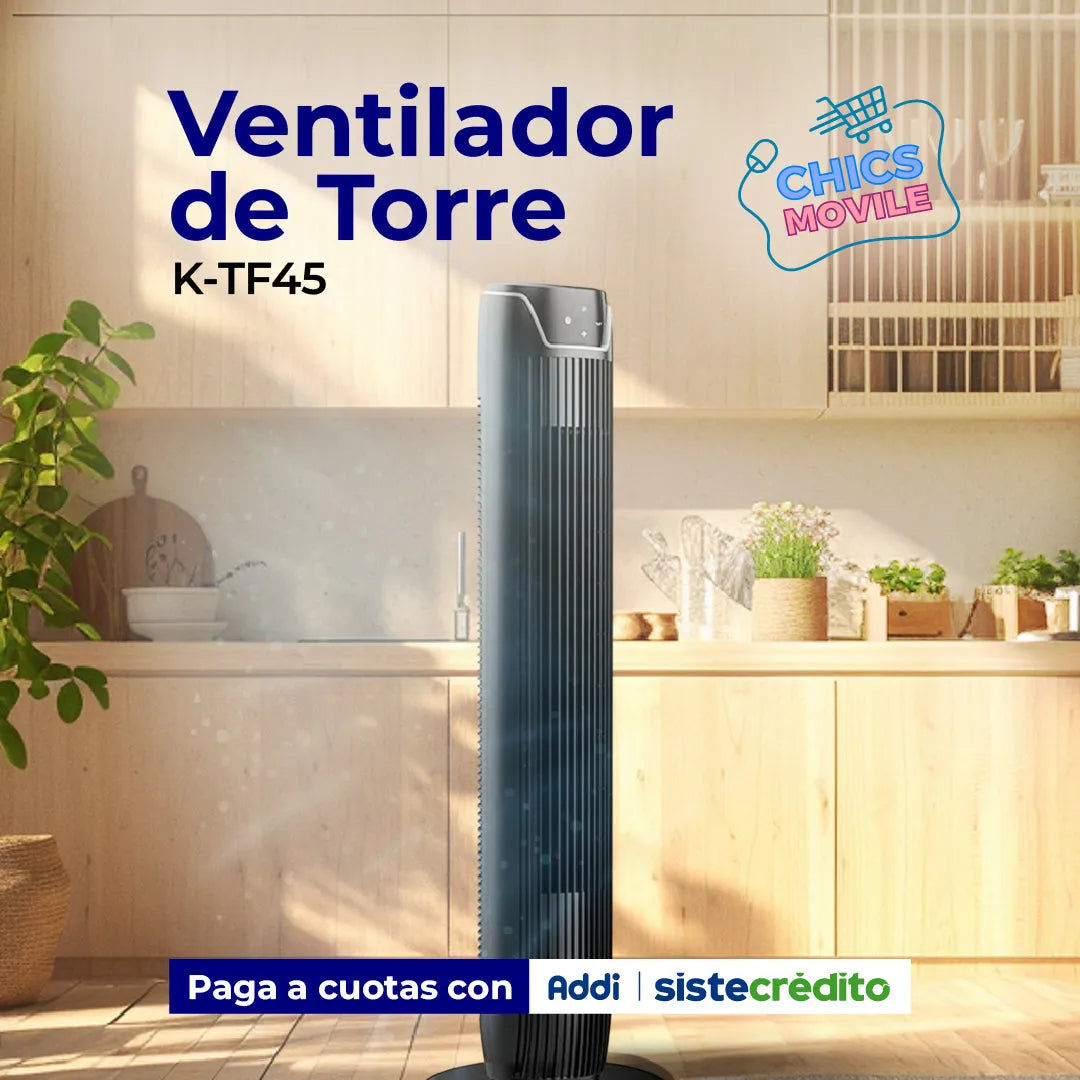 Ventilador de Torre KALLEY K-TF45 Negro - Chics Movile