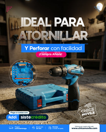 Taladro inalámbrico con doble batería