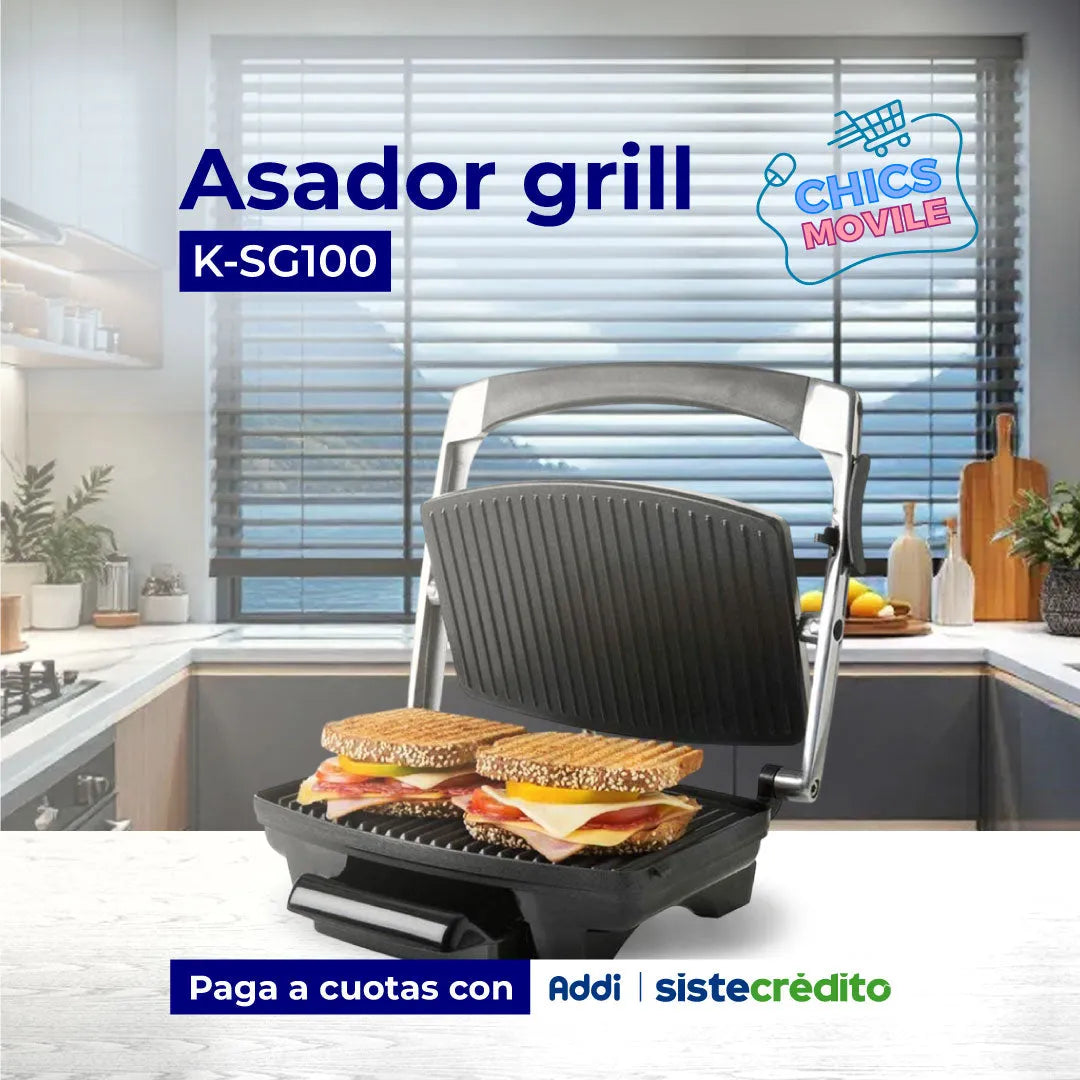 Asador KALLEY K-SG100 Grill Negro - Chics Movile