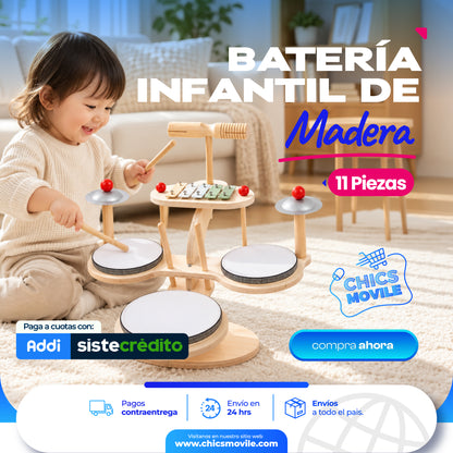 Batería infantil Musical de madera