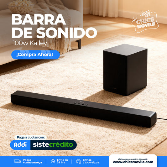 Barra de sonido 100 W Kalley - Chics Movile