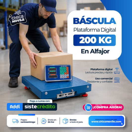Balanza Báscula Inalámbrica 200kg En Alfajor Recargable Icm Color Azul acero 110V/220V 🥑⚖️♎