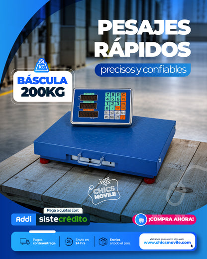 Balanza Báscula Inalámbrica 200kg En Alfajor Recargable Icm Color Azul acero 110V/220V 🥑⚖️♎