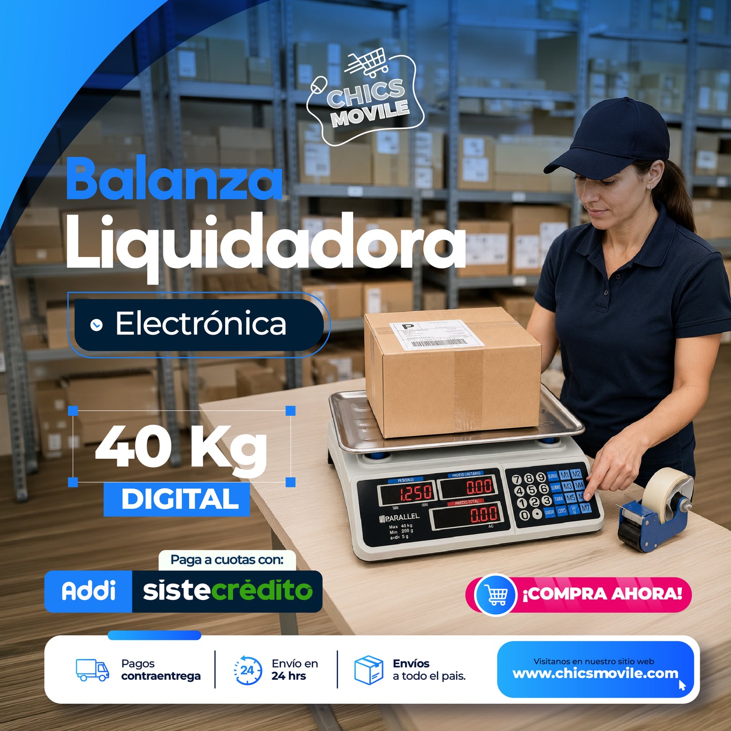 Balanza Liquidadora Electrónica 40kg Digital Gramo En Gramo ⚖️