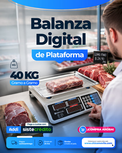 Balanza Liquidadora Electrónica 40kg Digital Gramo En Gramo ⚖️