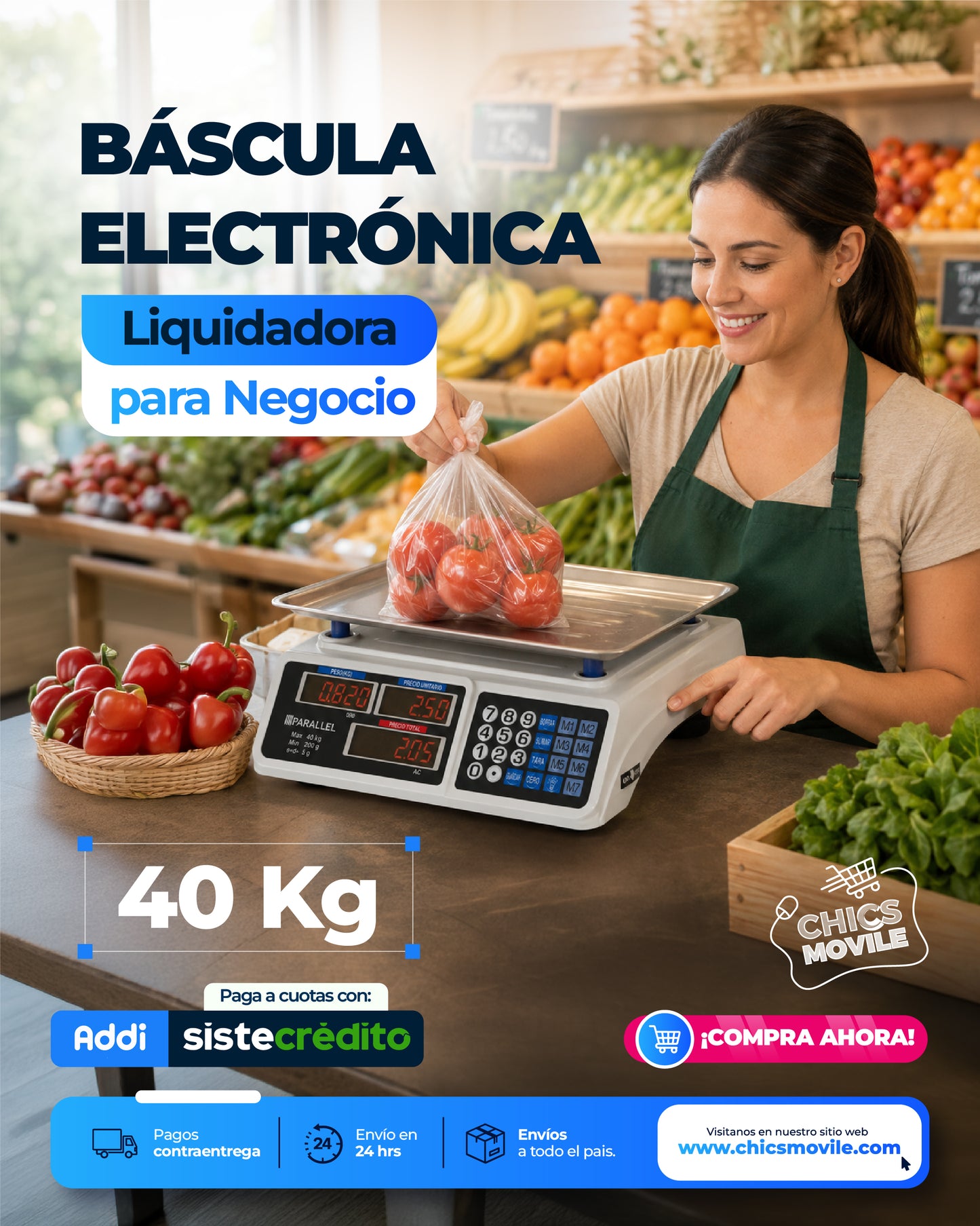 Balanza Liquidadora Electrónica 40kg Digital Gramo En Gramo ⚖️