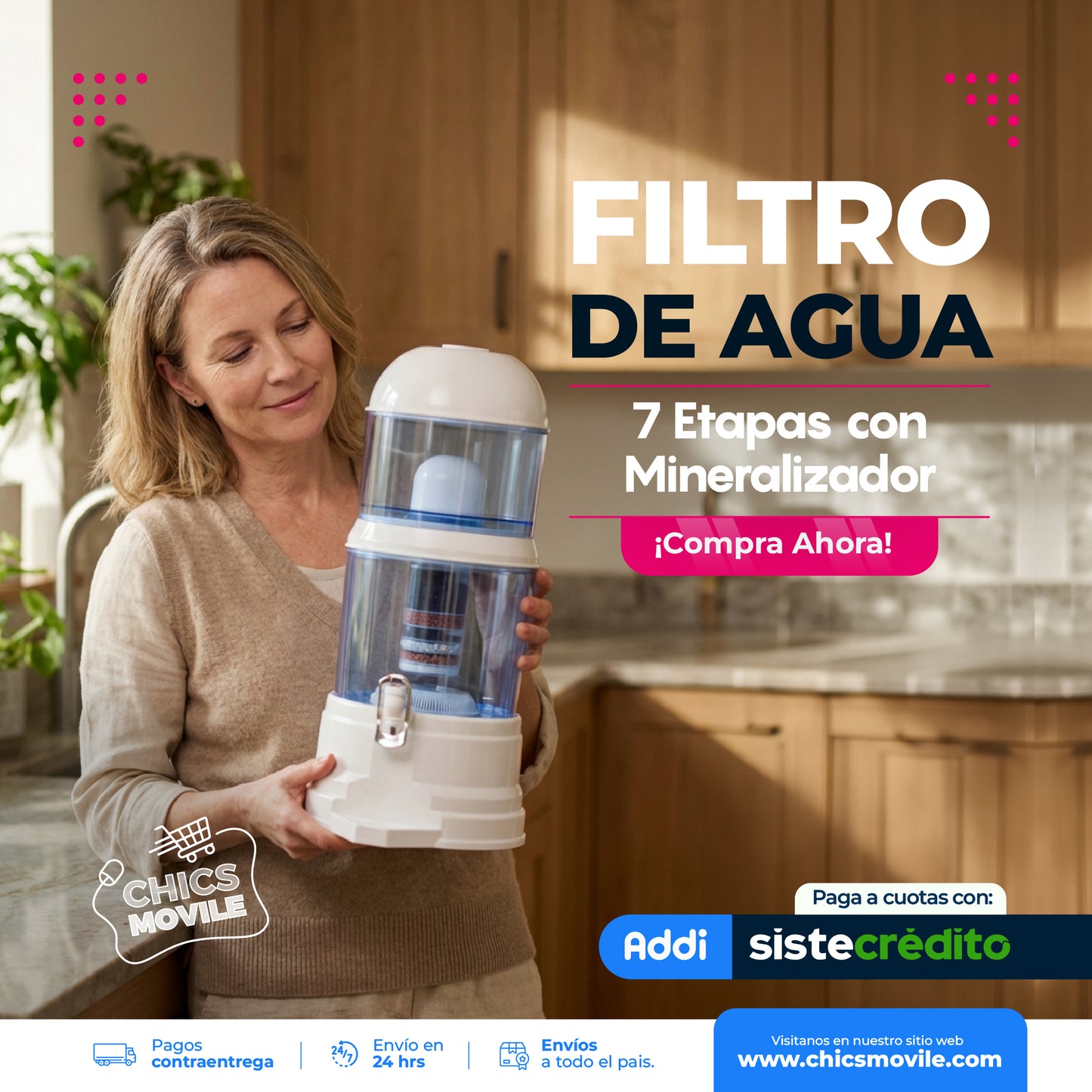 Filtro purificador de agua de 14L