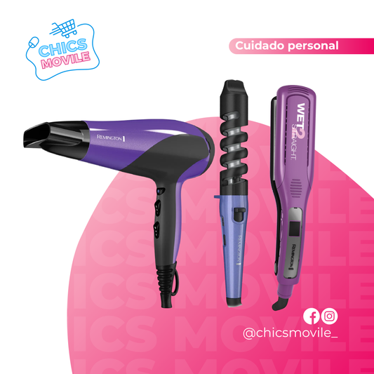 Combo Profesional Remington: Rizador + Plancha + Secador
