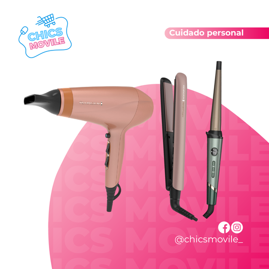 Combo Premium Remington: Plancha Alisadora Keratina + Rizadora Botanicals + Secador Keratin Therapy