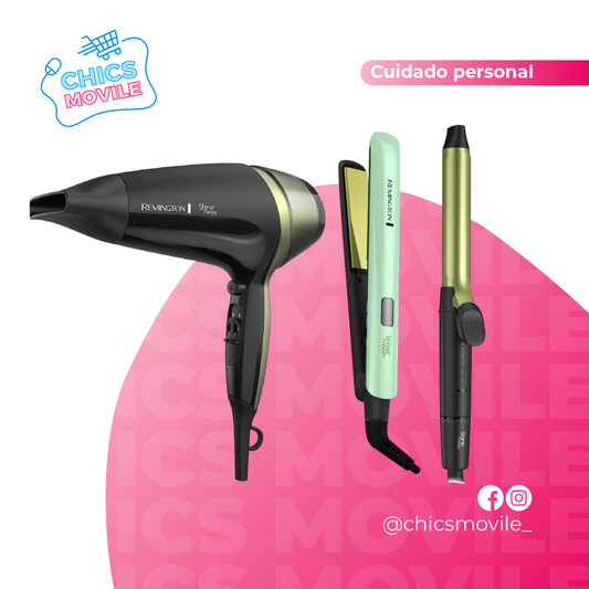 Combo Remington Aguacate: Plancha Alisadora Shine Therapy + Secador Shine Therapy + Rizadora Shine Therapy