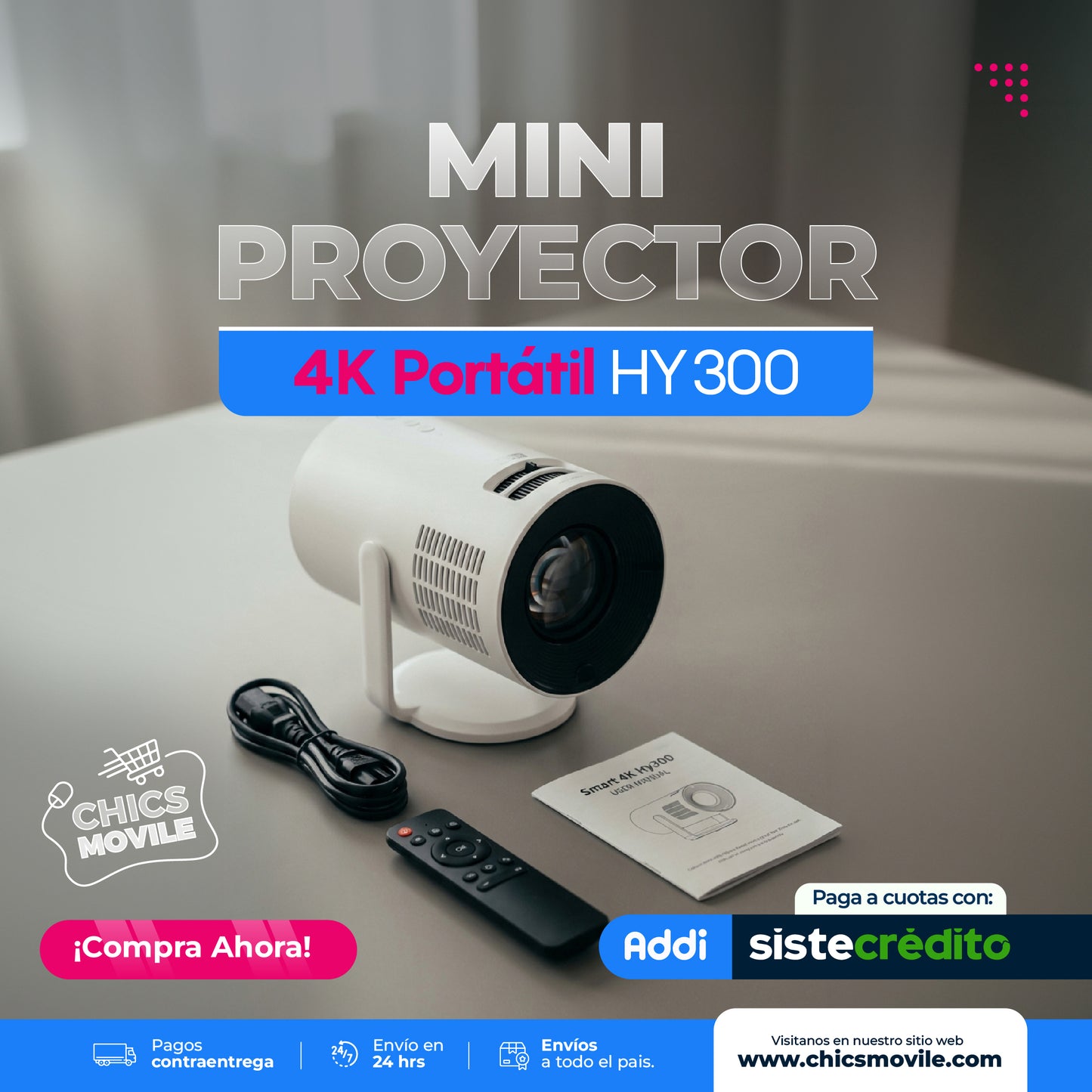 Proyector Cine Smart  4K - Cine en casa portatil
