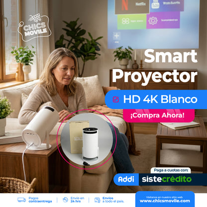 Proyector Cine Smart  4K - Cine en casa portatil
