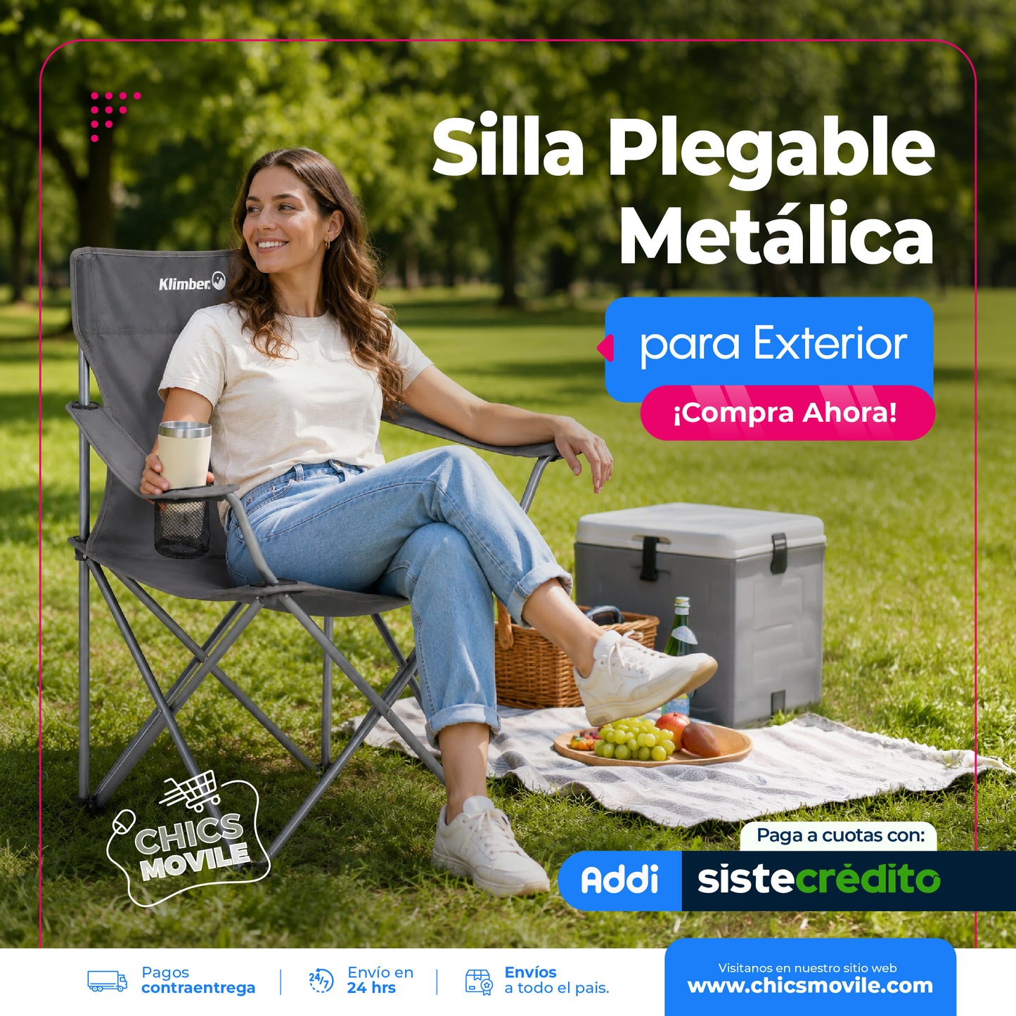 Silla de Camping Reclinable Plegable
