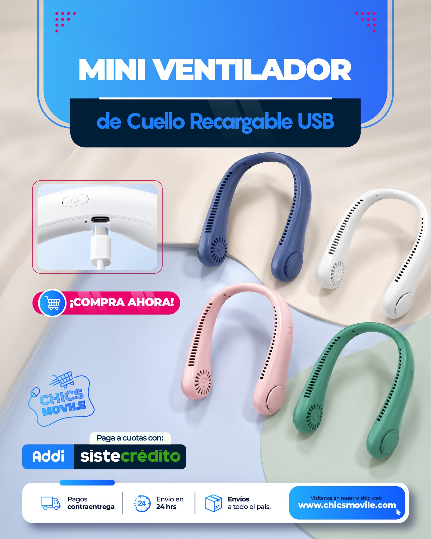 Ventilador de Cuello Portátil