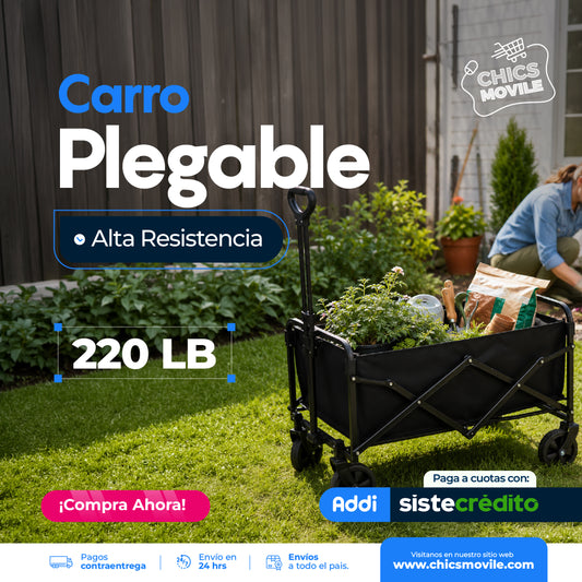 Carrito Plegable Multiuso Con Ruedas