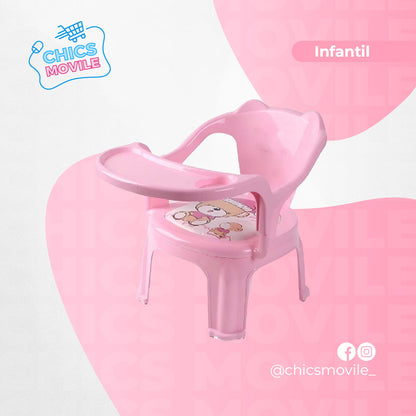 Silla Infantil con Mesita y Portavasos