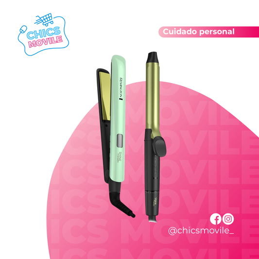 Combo Remington Duo Nutritivo con Aguacate y Macadamia: Plancha Alisadora Shine Therapy + Rizadora Shine Therapy