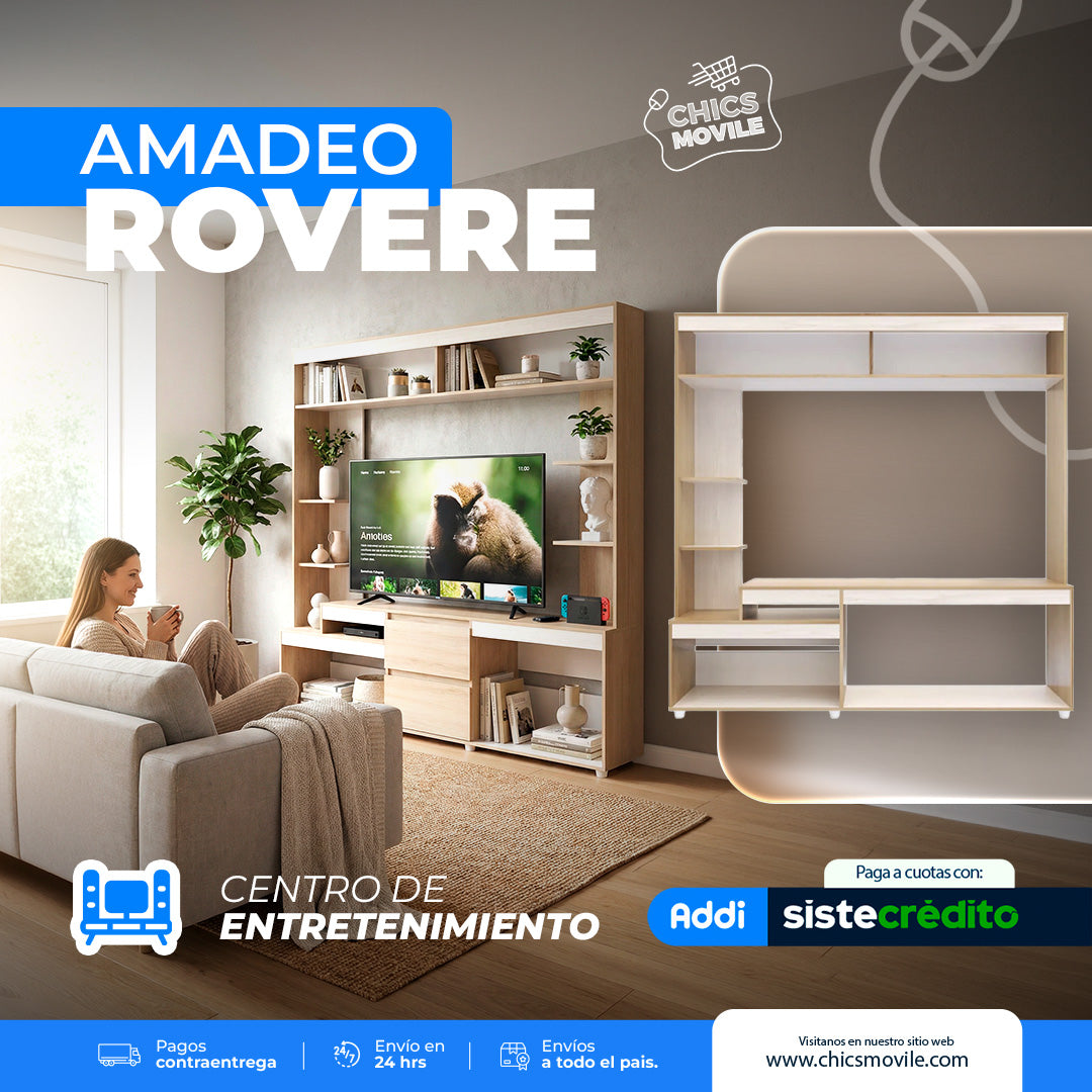 Centro de Entretenimiento Amadeo Color Rovere