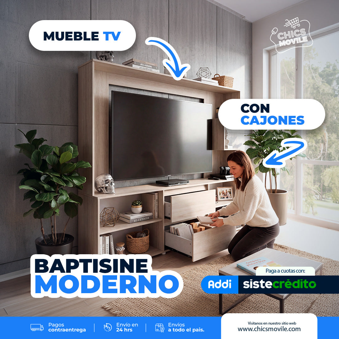 Centro de Entretenimiento - Baptisine Color Ceniza