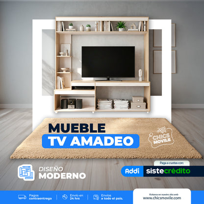 Centro de Entretenimiento Amadeo Color Rovere