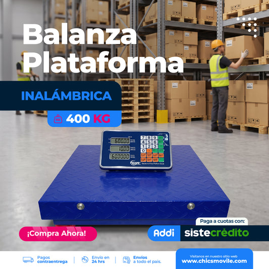 Balanza Plataforma de 400 KG inalámbrica