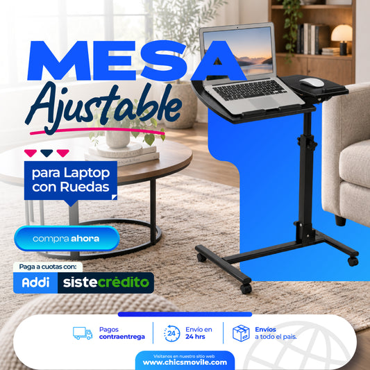 Mesa Para Computador Multifuncional Con Ruedas