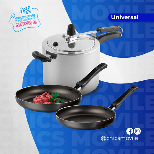 Combo: Olla a presión de 6 litros + Set de sartenes x2 UNIVERSAL