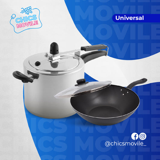 Combo: Olla a presión de 6 + Wok antiadherente UNIVERSAL