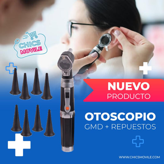 Otoscopio Gmd Con Fibra Óptica + Estuche + Repuestos 🦻🧑‍⚕️