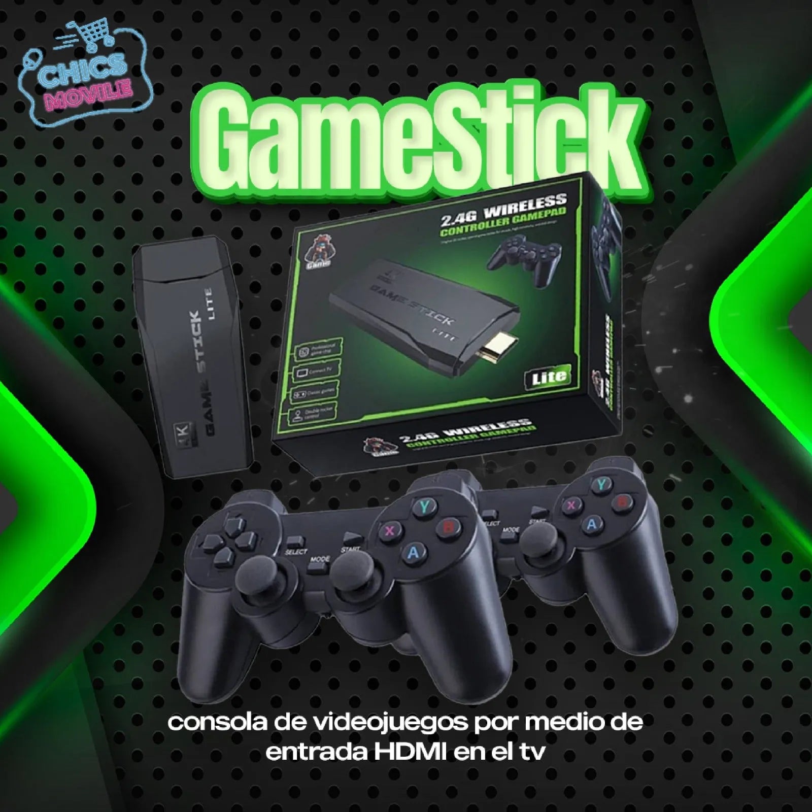 Consola Videojuegos 4k Retro Classic Gamer + 2 Controles inalambricos - Chics Movile