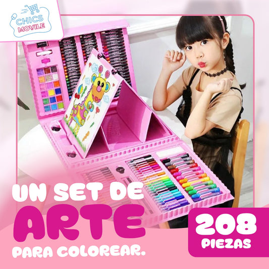 Set De Arte Maleta 208 Piezas Para Niños Creatividad Dibujo