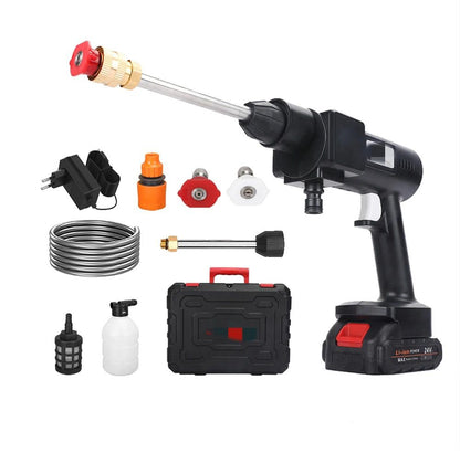 Hidrolavadora Inalambrica Portátil Recargable 48v 2 Baterias Color Negro