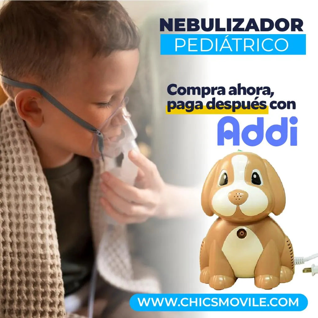 Nebulizador Adulto Pediátrico + Tula + 2 Mascarillas + Diseño: Pez, Tortuga O Perro - Chics Movile