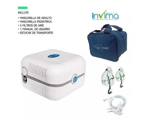 Nebulizador Adulto Pediatrico Nube + Tula ® 2 Mascarillas Color Blanco 110v/220v 🫁 - Chics Movile