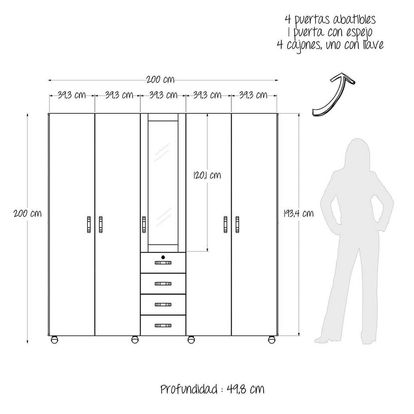 Closet ATLAS con Espejo